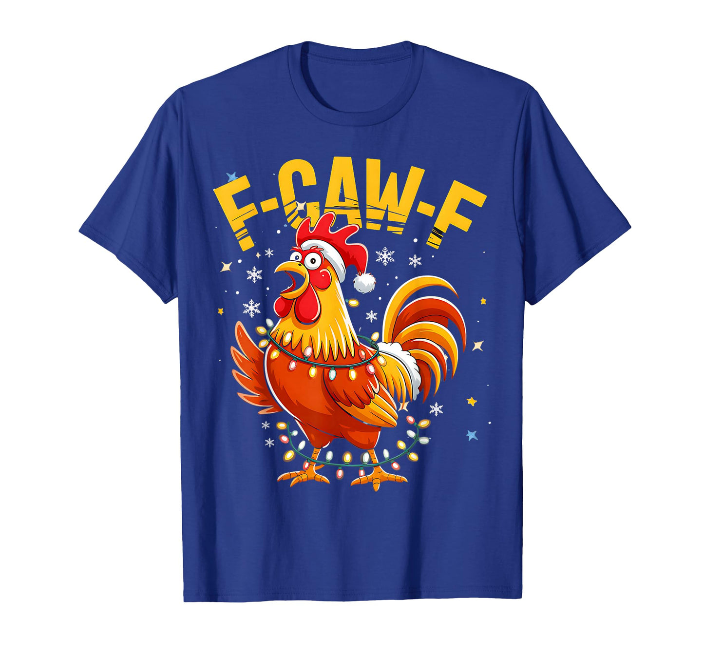 Farm Rooster Christmas Lights Chicken Winter Holiday Joke T-Shirt
