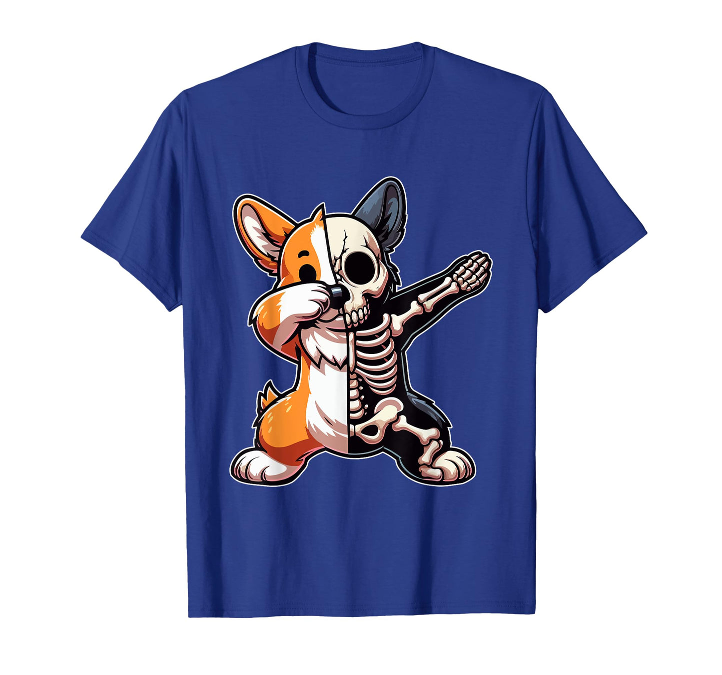 Dabbing Corgi Half Skeleton Halloween Costume Owner Lover T-Shirt