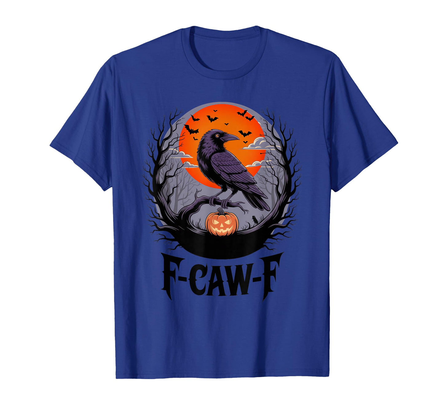 F-Caw-F Crow Sunset Pumpkin Halloween T-Shirt