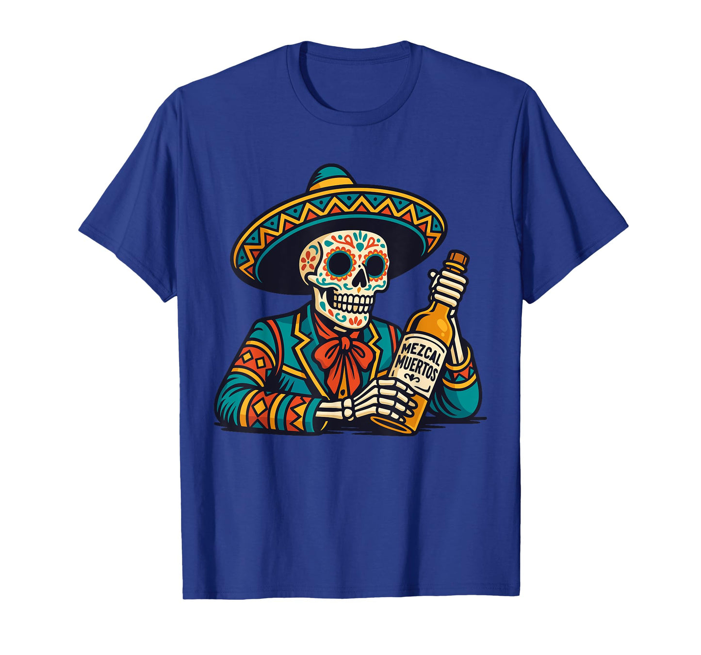 Dia De Los Muertos Sombrero Tequila Costume Mexican Skeleton T-Shirt