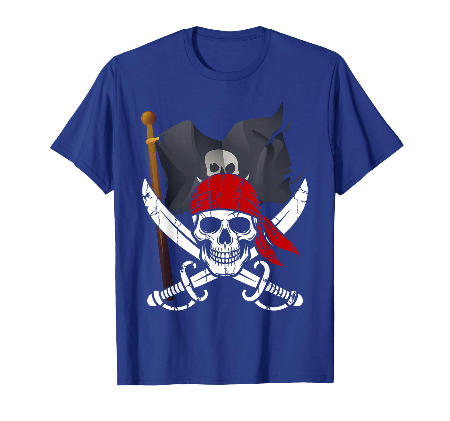 Skull Crossbones Skeleton Jolly Roger Flag Halloween T-Shirt