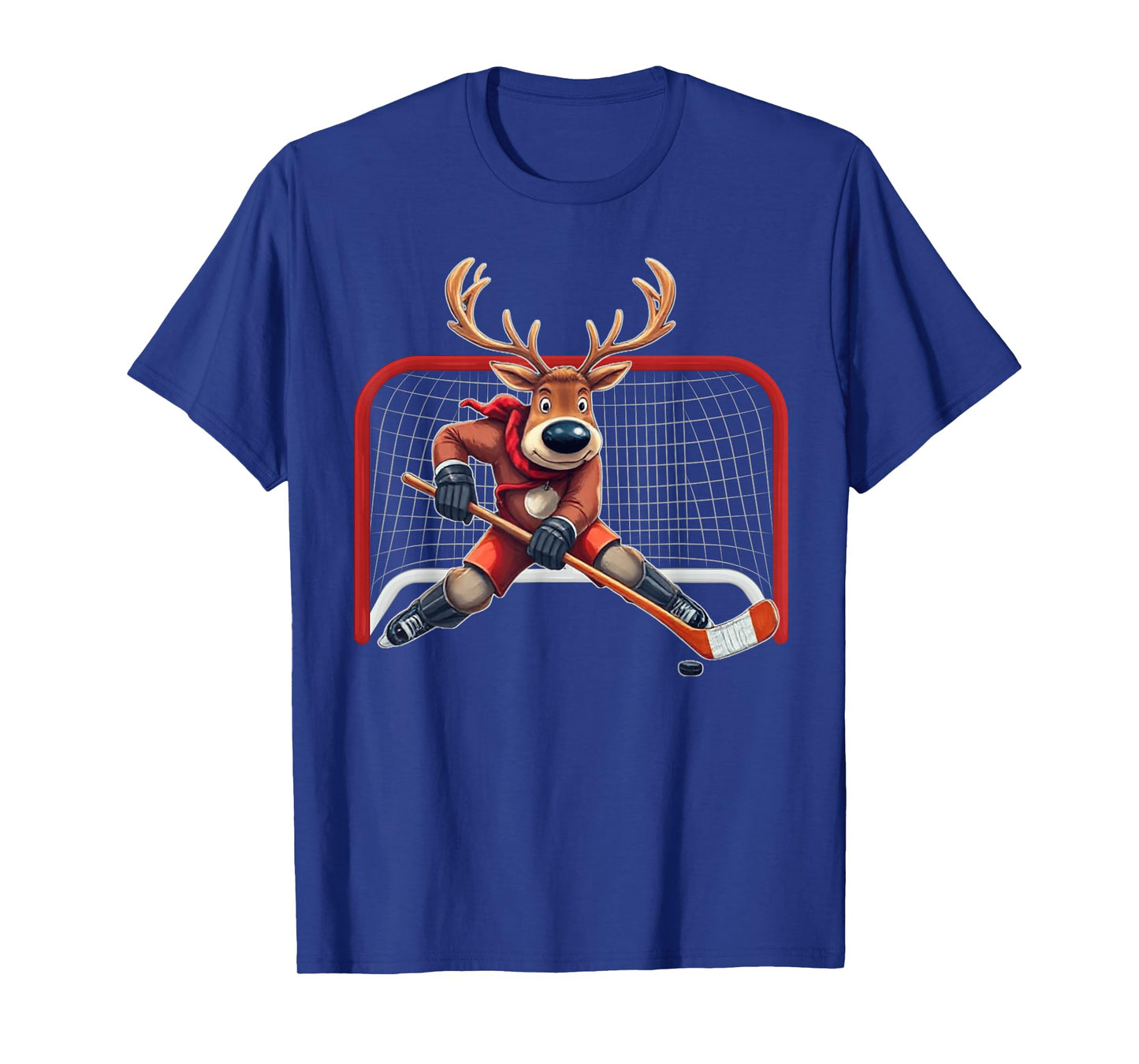 Reindeer Ice Hockey Goalie Funny Christmas Xmas Costume T-Shirt