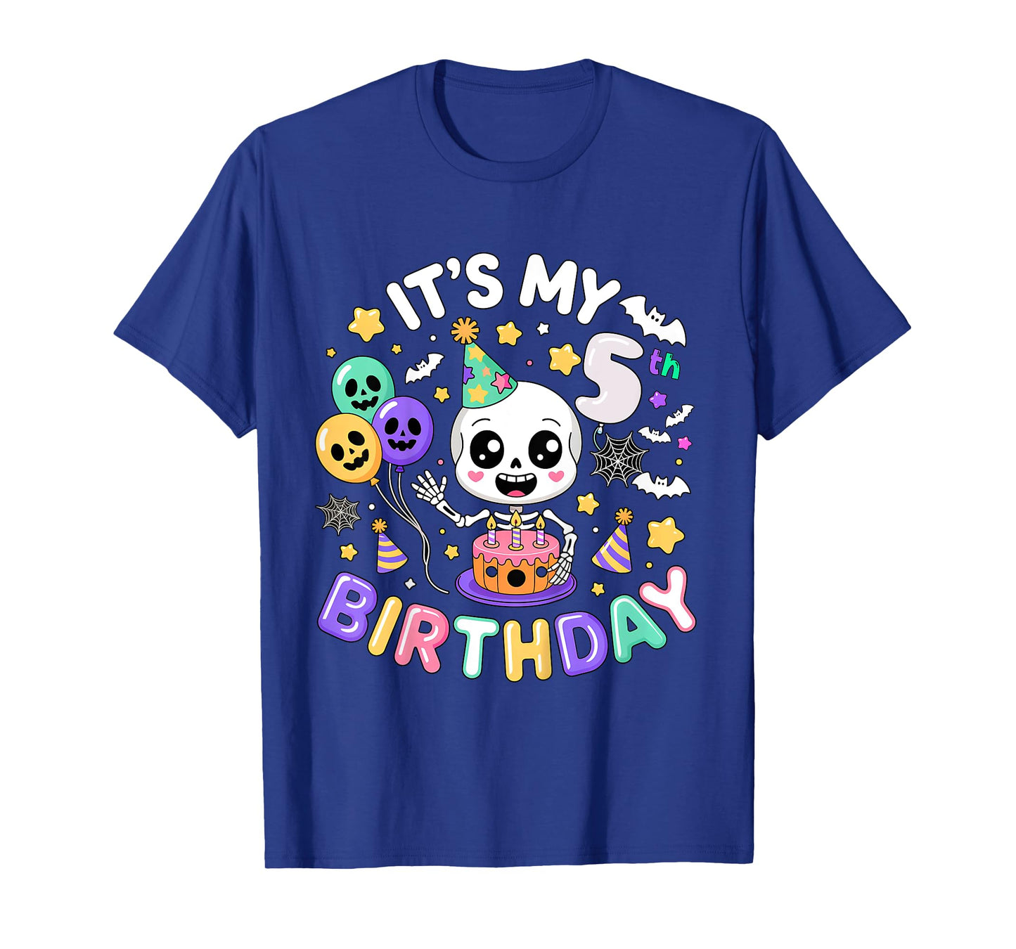 Bruh Its My 5th Birthday Skeleton Halloween Boy Girl T-Shirt