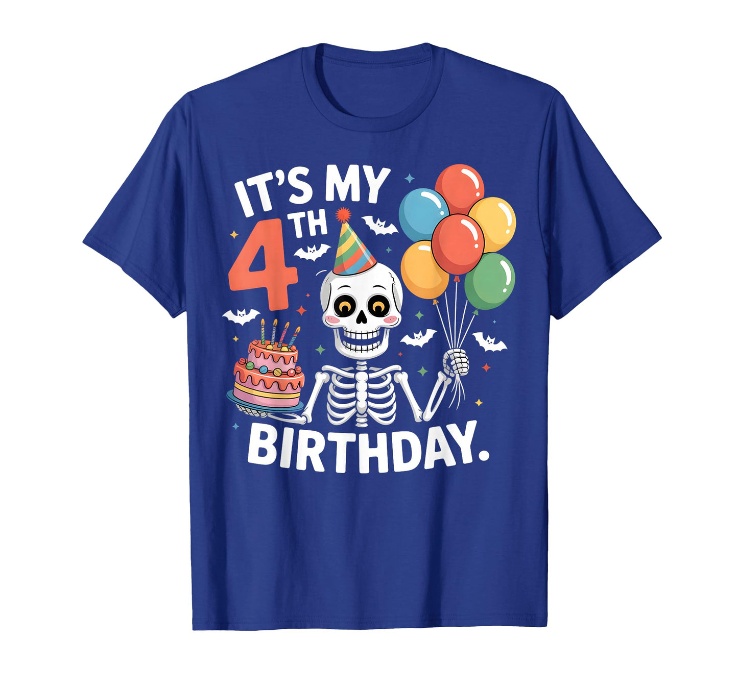 4th Birthday Skeleton Halloween Party for Kids T-Shirt