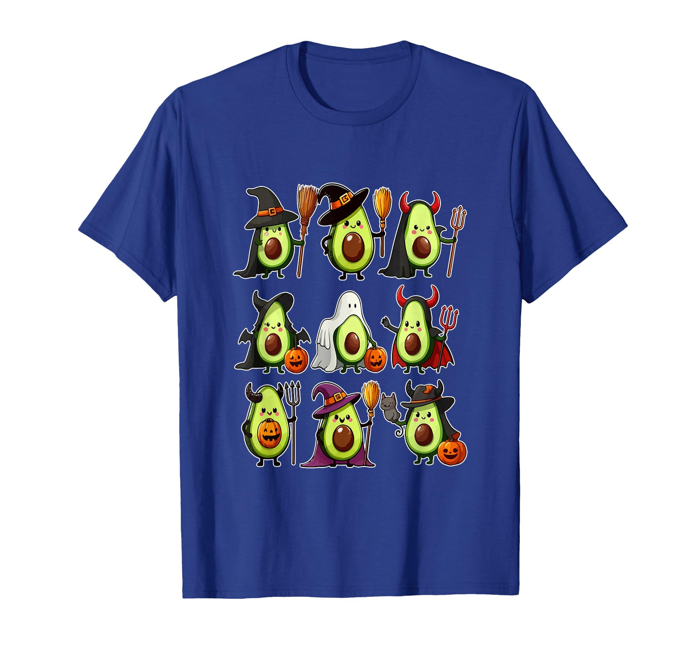 Group Avocados Cosplay Witch Boo Ghosts Halloween Vegetarian T-Shirt