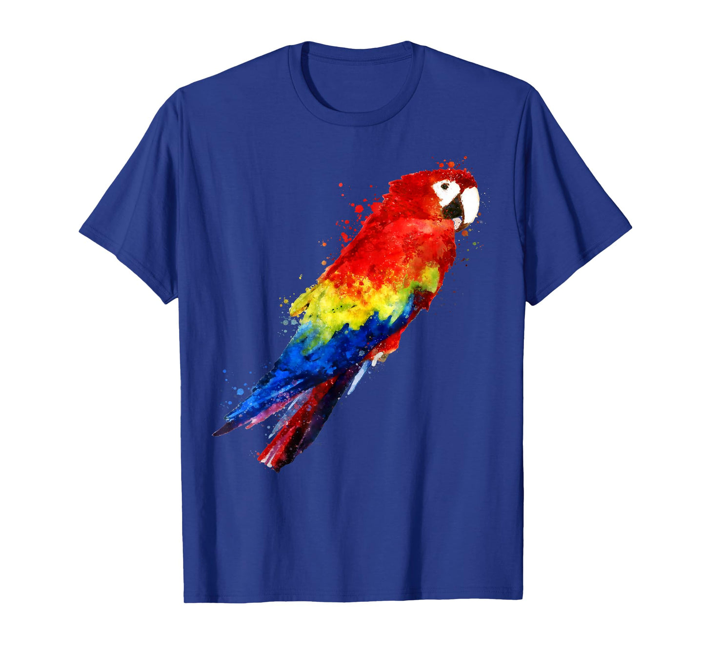 Colourful Scarlet Red Macaw Parrot Bird Painting of Watercolour T-Shirt