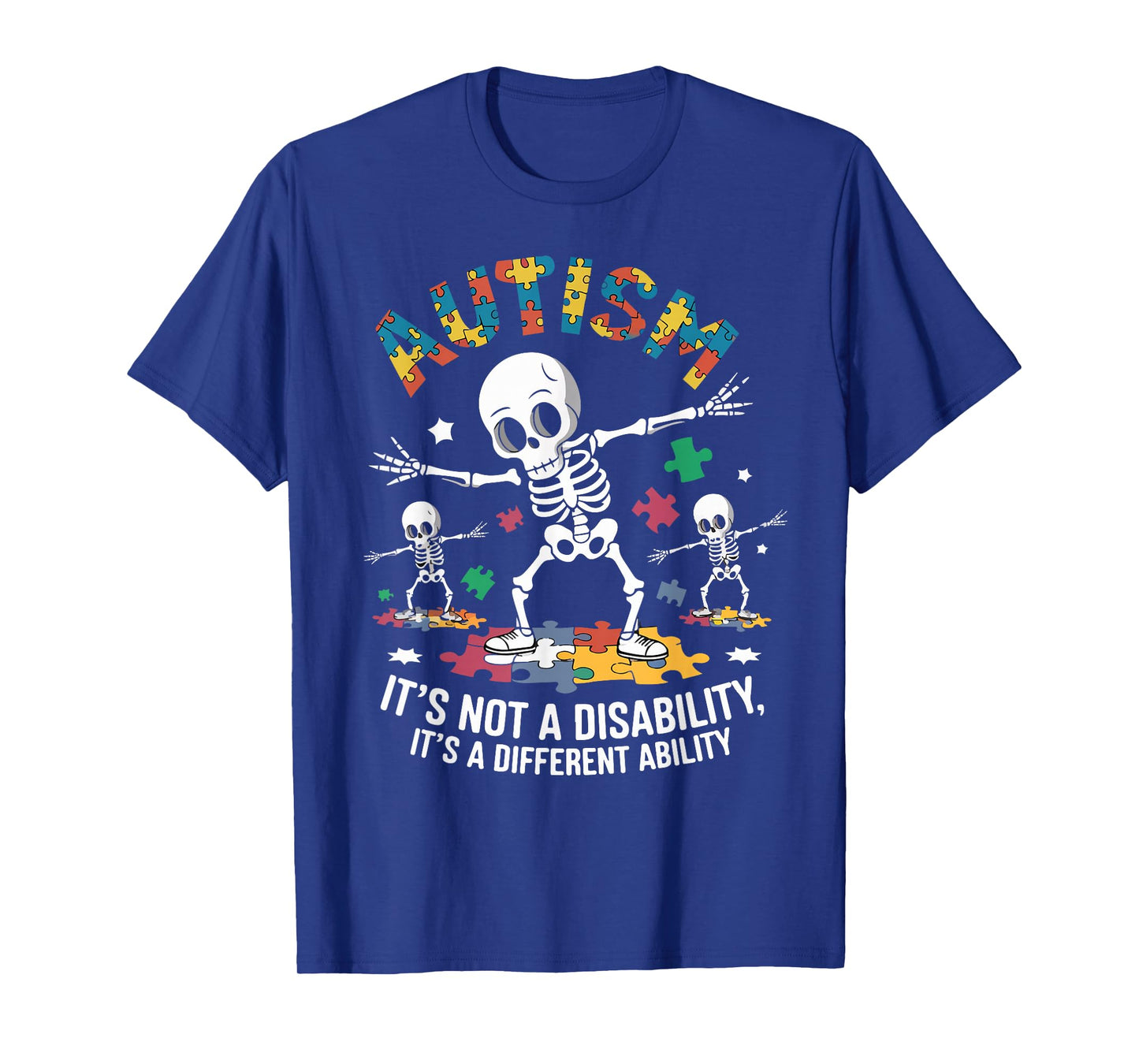 Autism Skeleton Dabbing Autistic Kids Autism Awareness T-Shirt