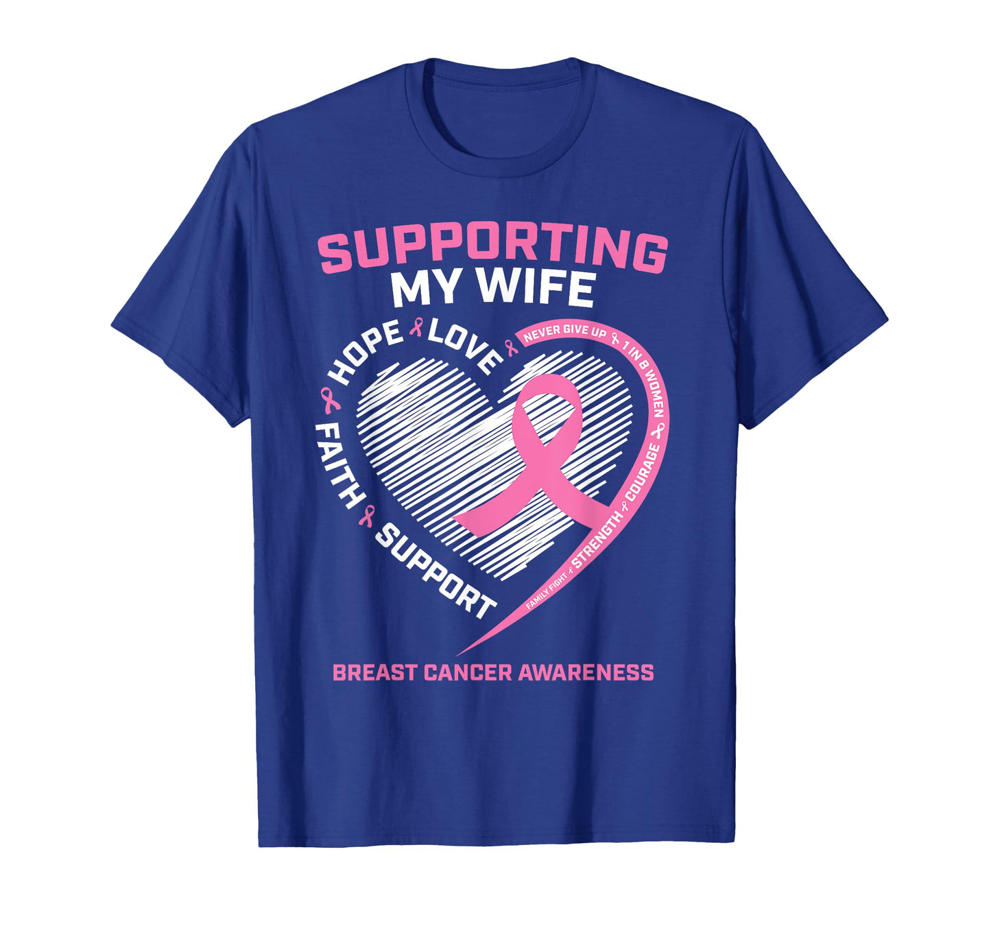 I Wear Pink For My Wife Breast Cancer Awareness Husband Men T-Shirt