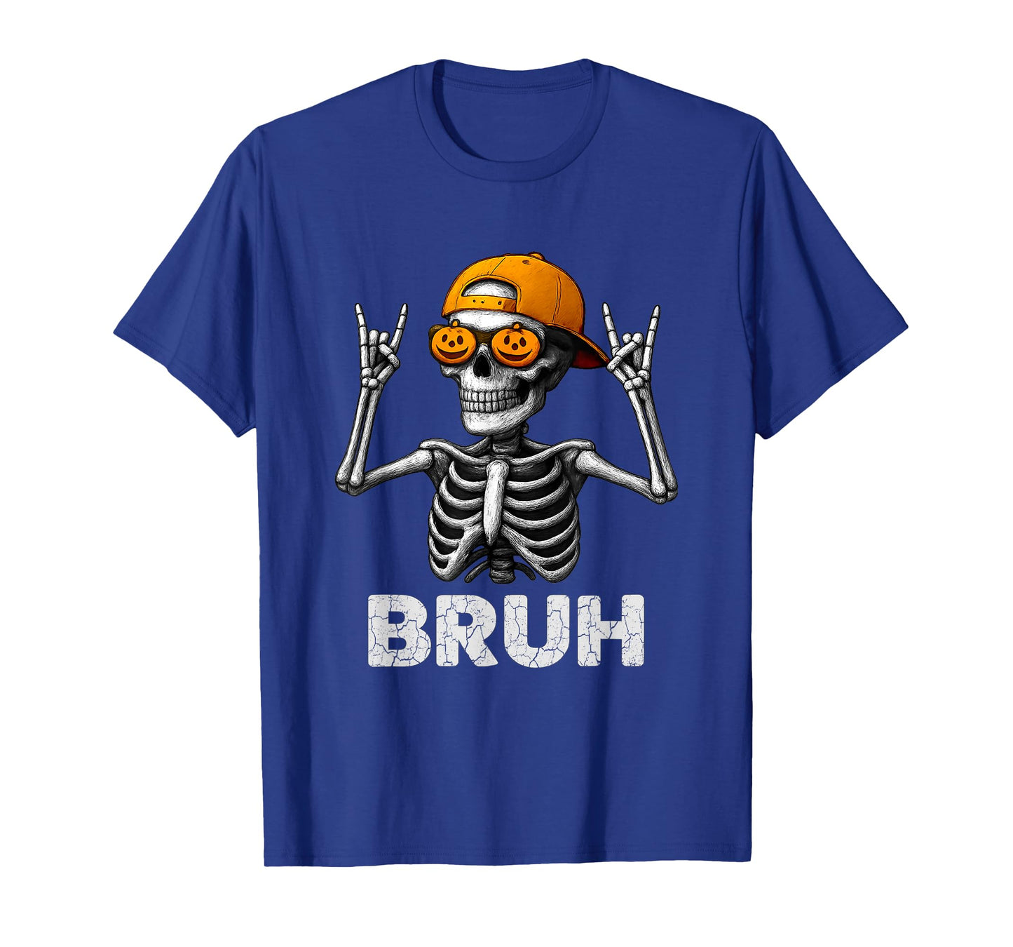 Bruh Halloween Skeleton Rock On for Mens Boys Toddlers Kids T-Shirt