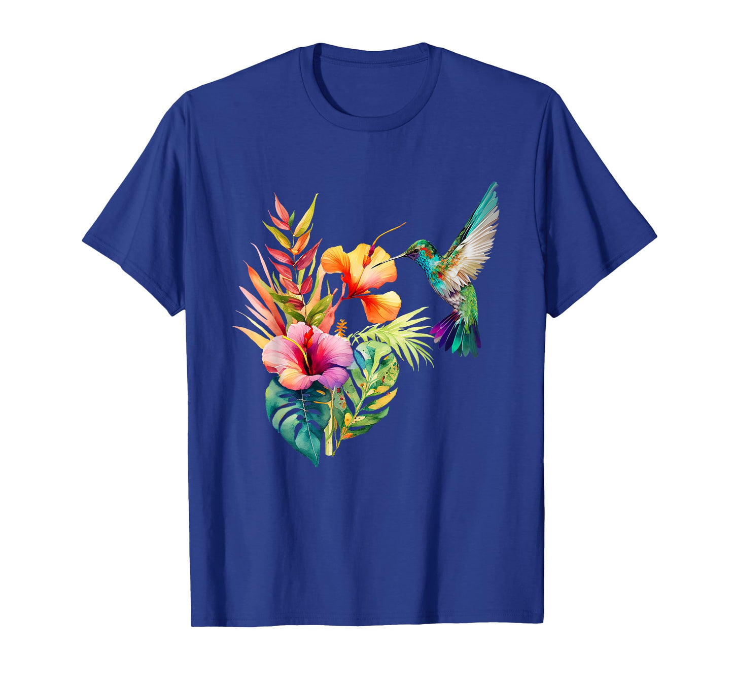 Hummingbird Backyard Birdwatching Tropical Flowers Birders T-Shirt