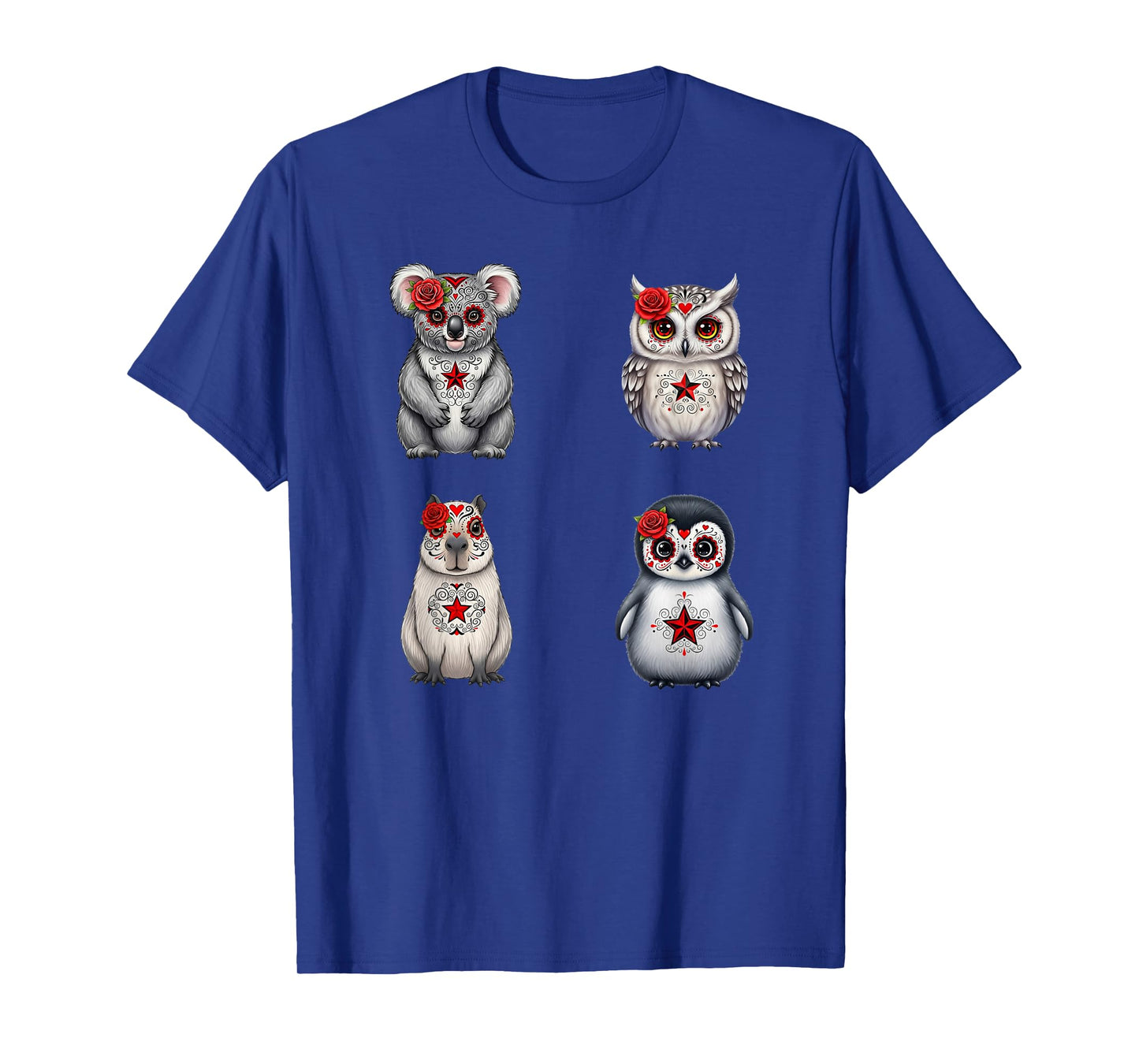 Cute Sugar Skull Animals Halloween T-Shirt