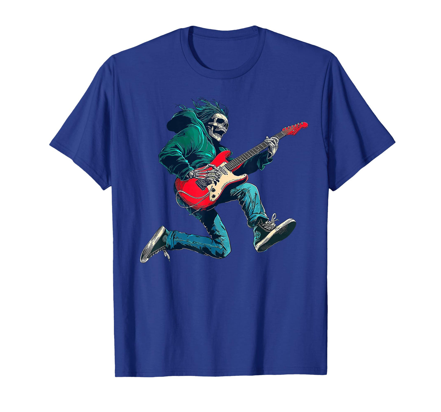 Skull Skeleton Playing Guitar Star Rock & Roll Music Lover T-Shirt