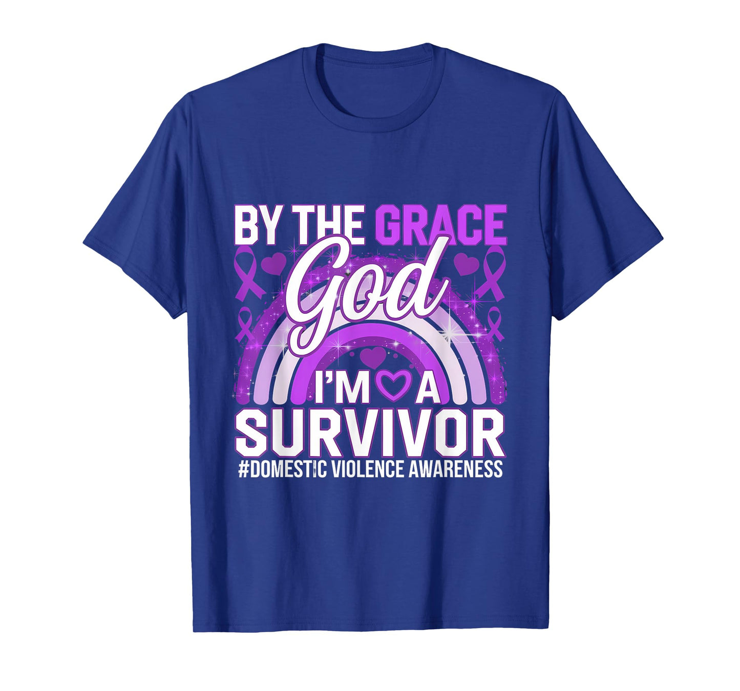 Domestic Violence Awareness I'm A Survivor Purple Ribbon T-Shirt