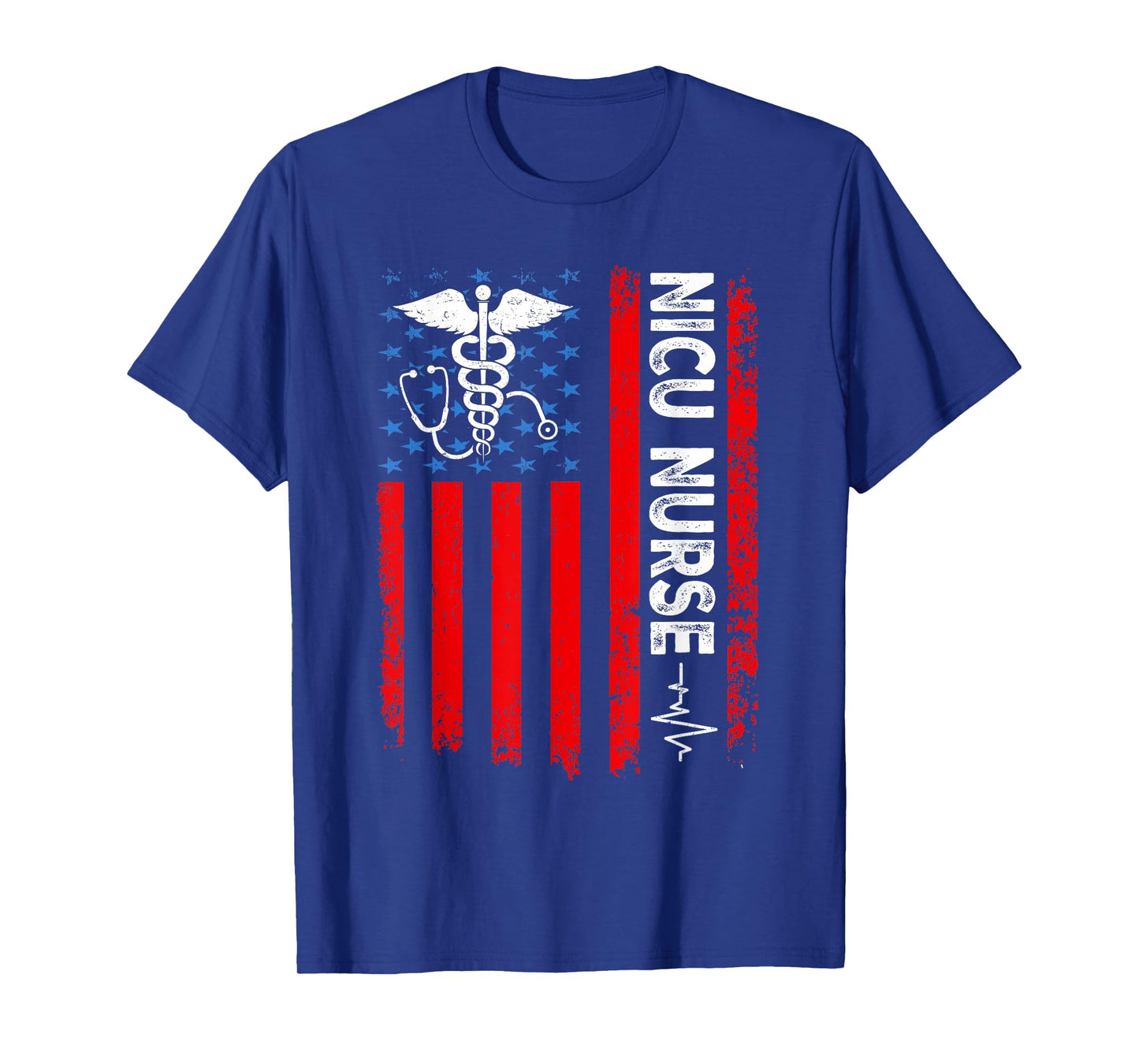 NICU Nurse American Flag Patriotic NICU Nurse 4th Of July T-Shirt for Women Men