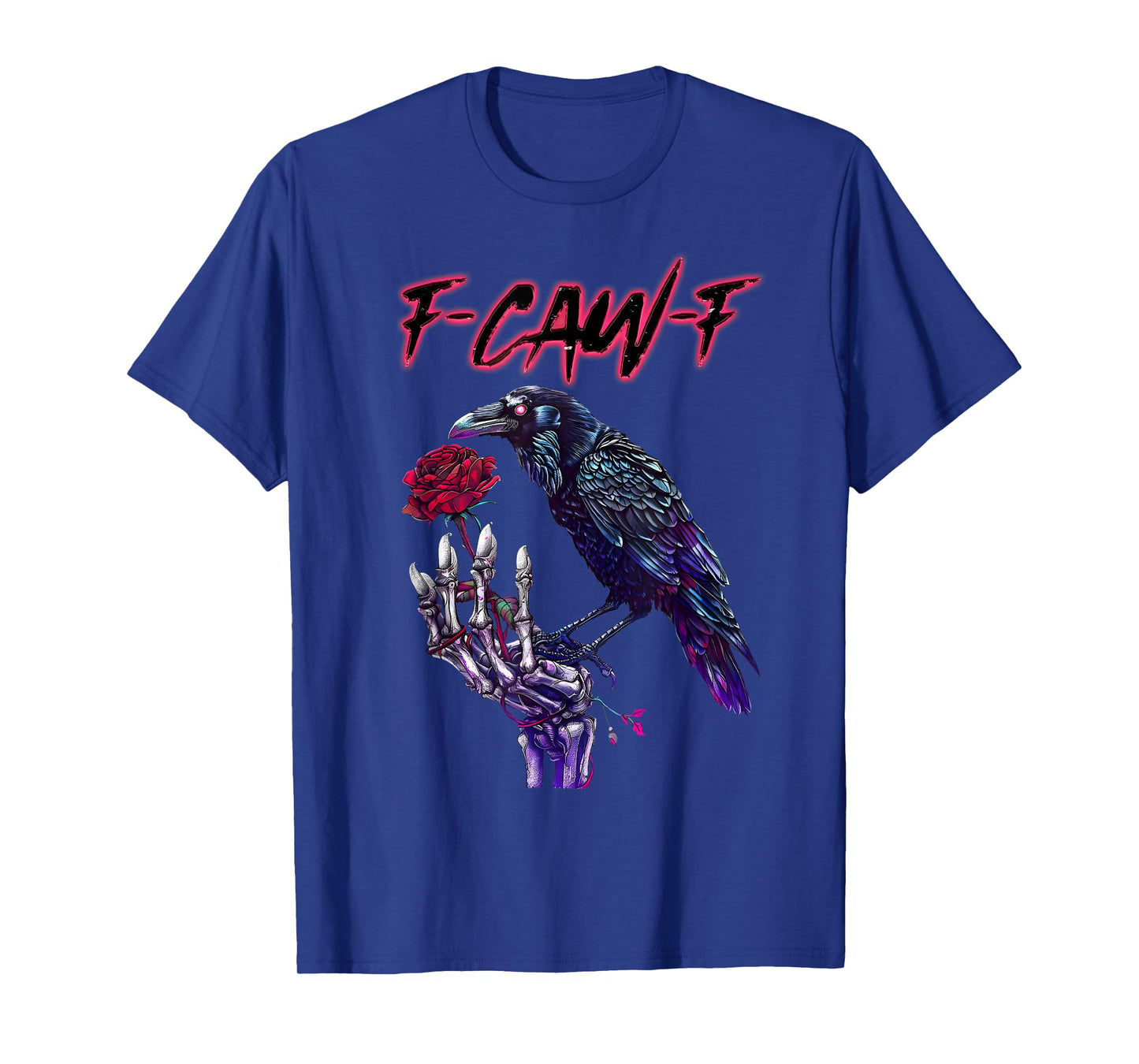 F-Caw-F Funny Raven Black Crow Spooky Season Halloween Retro T-Shirt