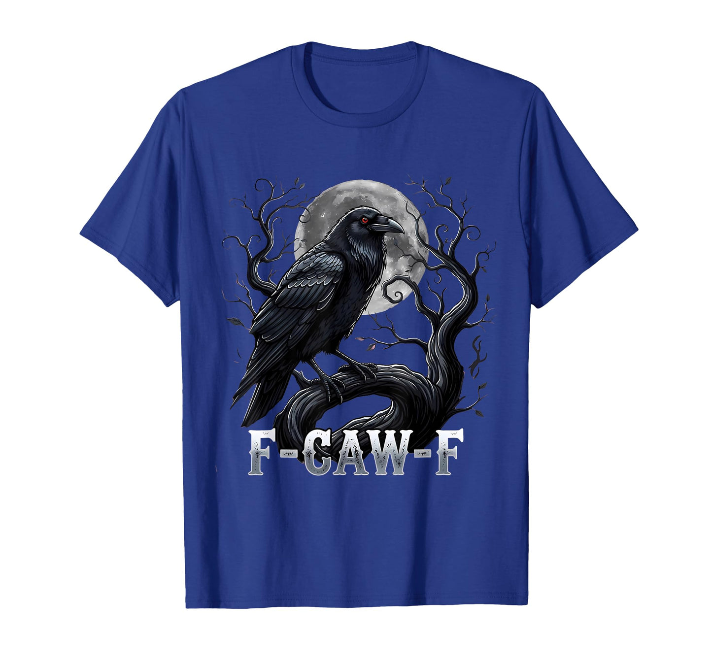 F-Caw-F Black Crow Bird Retro Vintage Gothic Moon T-Shirt
