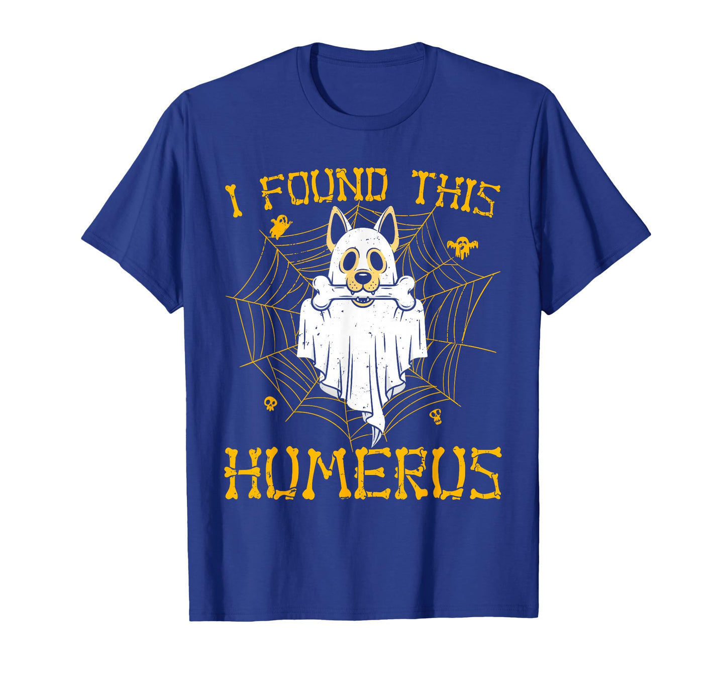 I Found This Humerus Ghost Dog Funny Halloween Bone Graphic T-Shirt