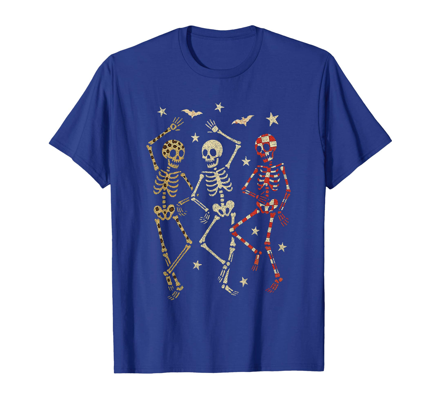 Halloween Dancing Skeletons Cute Leopard Retro Spooky Season T-Shirt