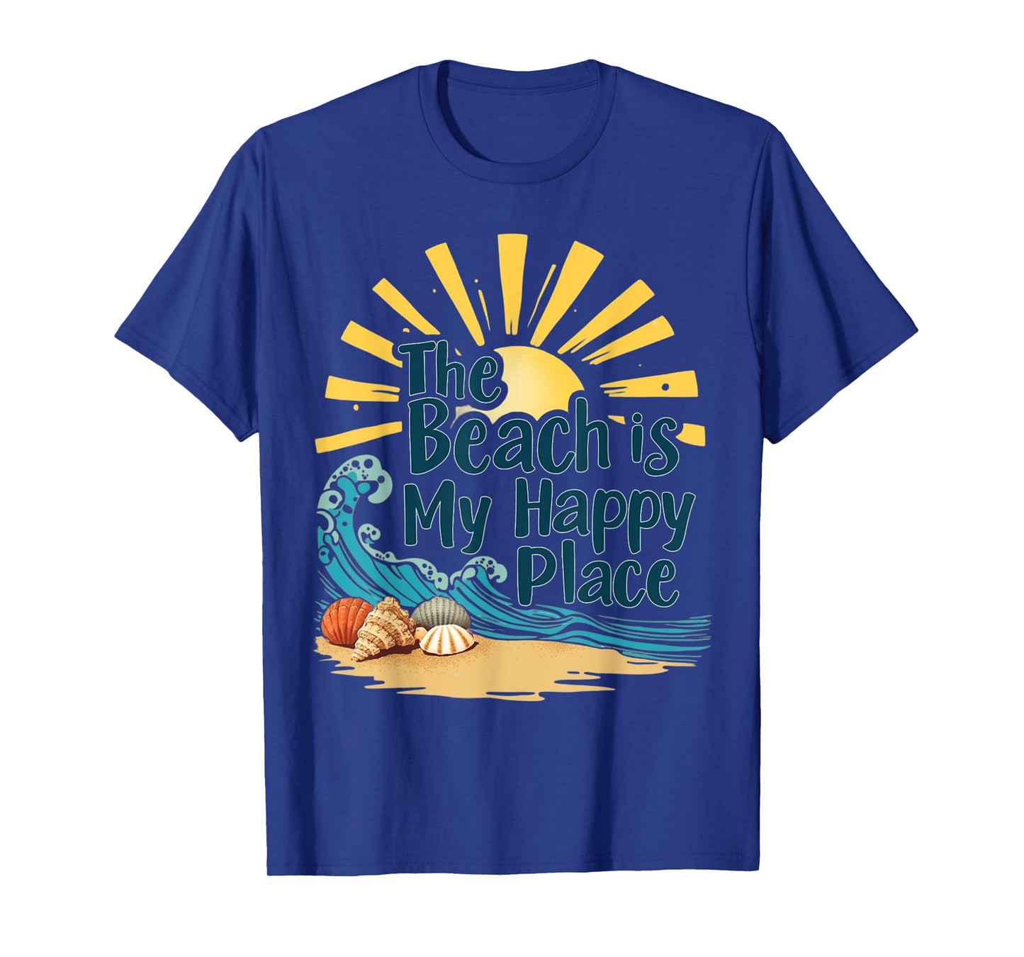 Beach Shirt Women The Beach is My Happy Place Casual Summer T-Shirt