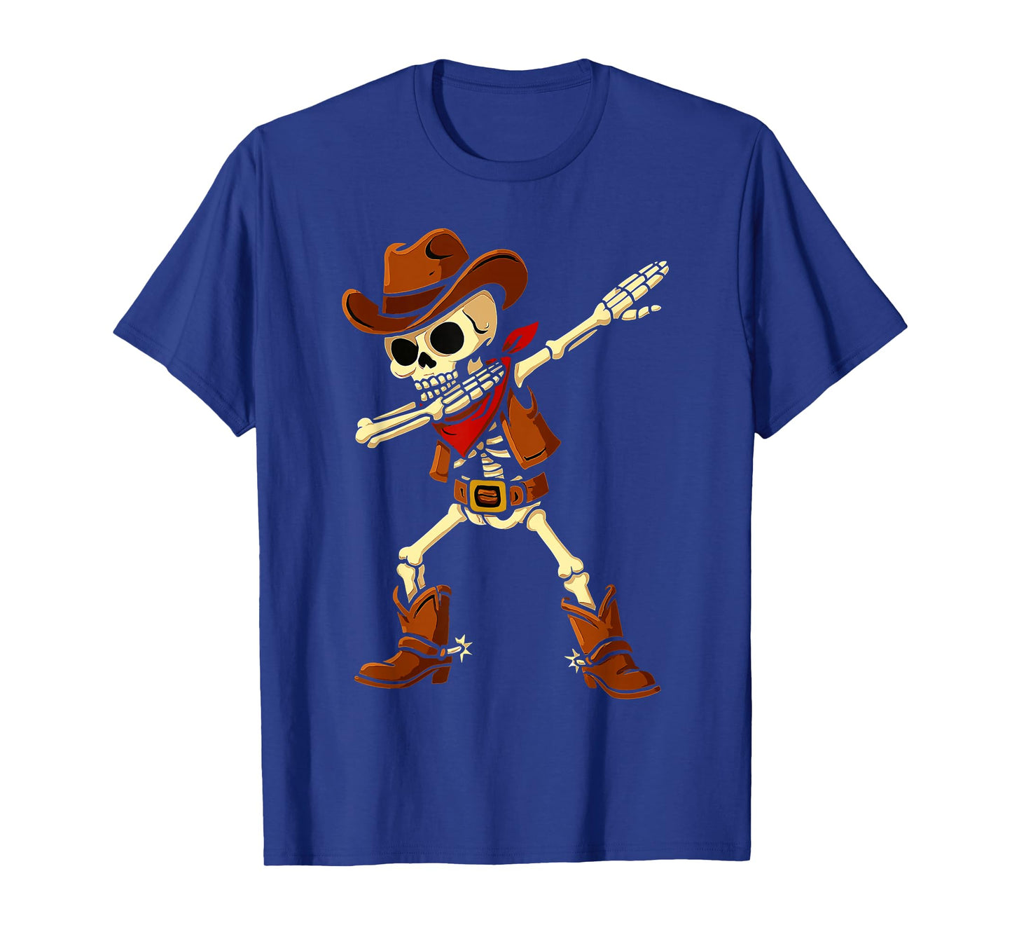 Dabbing Cowboy Western Skeleton Spooky Halloween Costume Men T-Shirt
