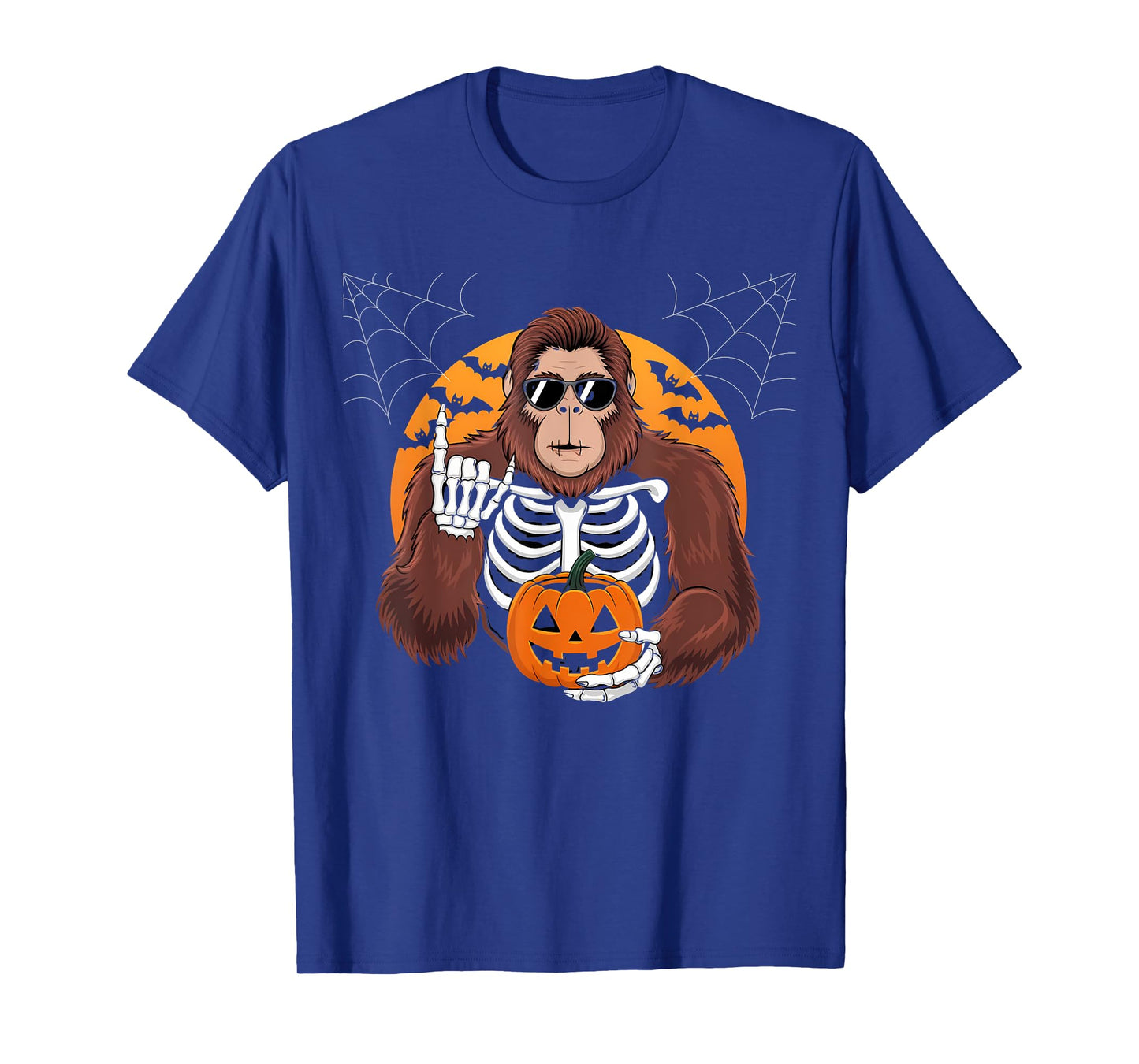 Spooky Bigfoot Jack O Lantern Skeleton Funny Halloween T-Shirt
