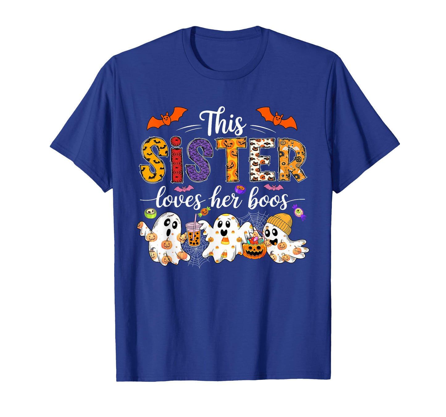 Sister Loves Her Boos Halloween Boos Lover Family Group T-Shirt
