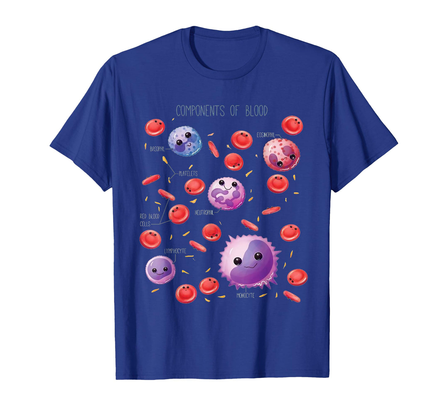 Cute Funny White And Red Blood Cells Components Of Blood T-Shirt