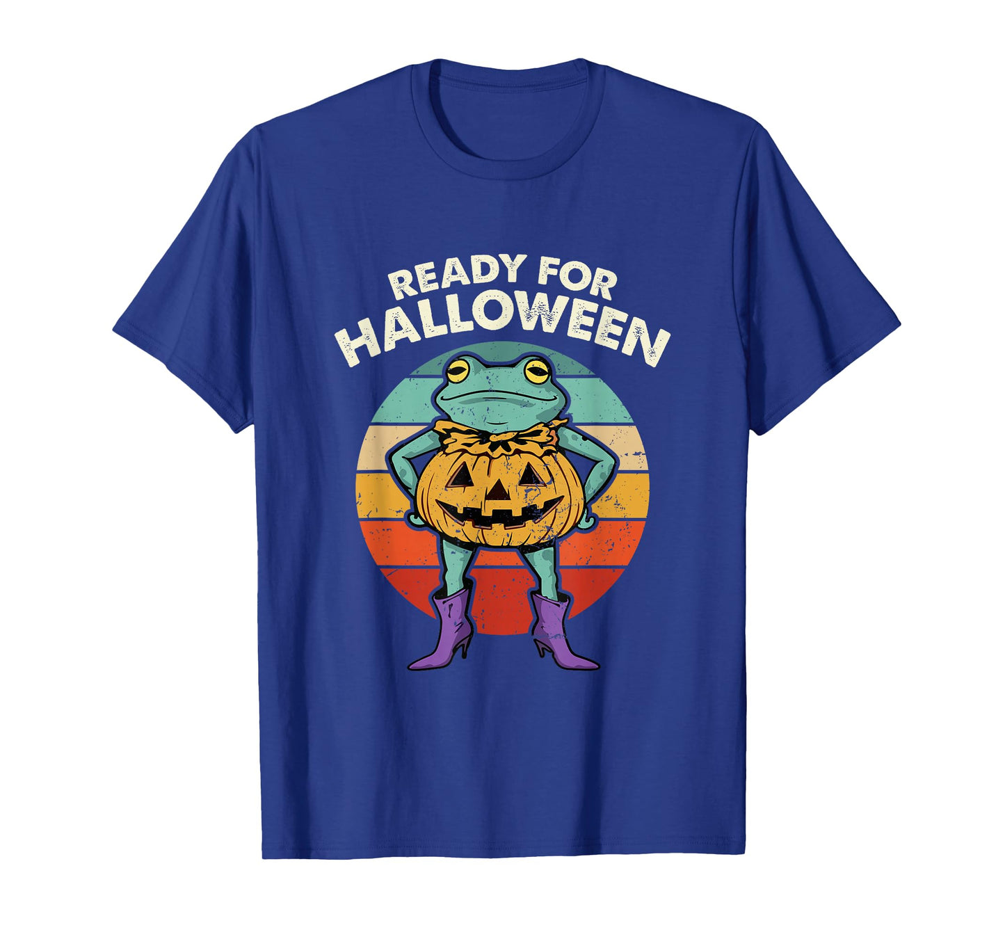 Funny Frog Pumpkin Costume Retro Halloween Spooky Party T-Shirt