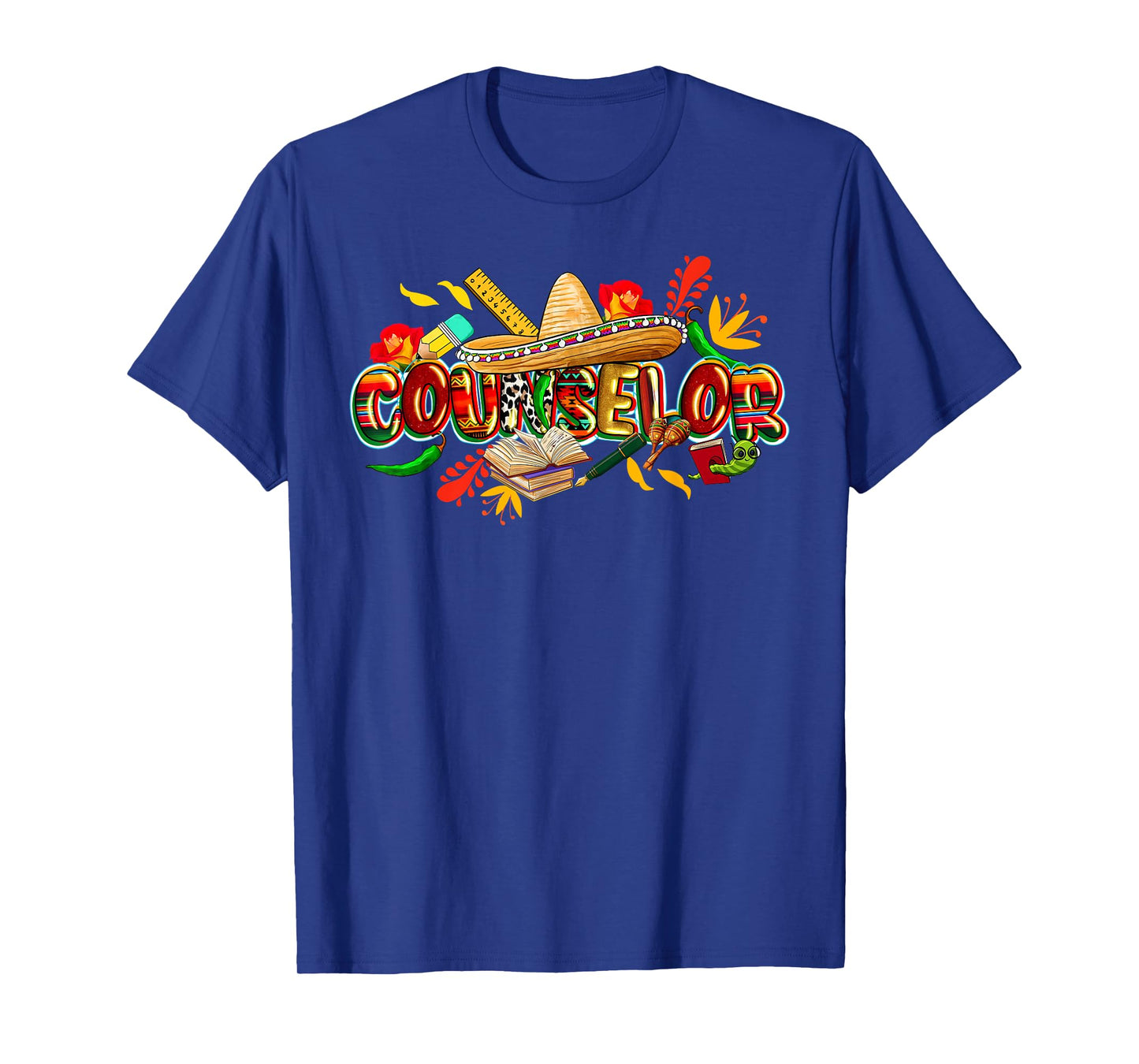 School Counselor Cinco De Mayo Mexican Fiesta Teacher T-Shirt