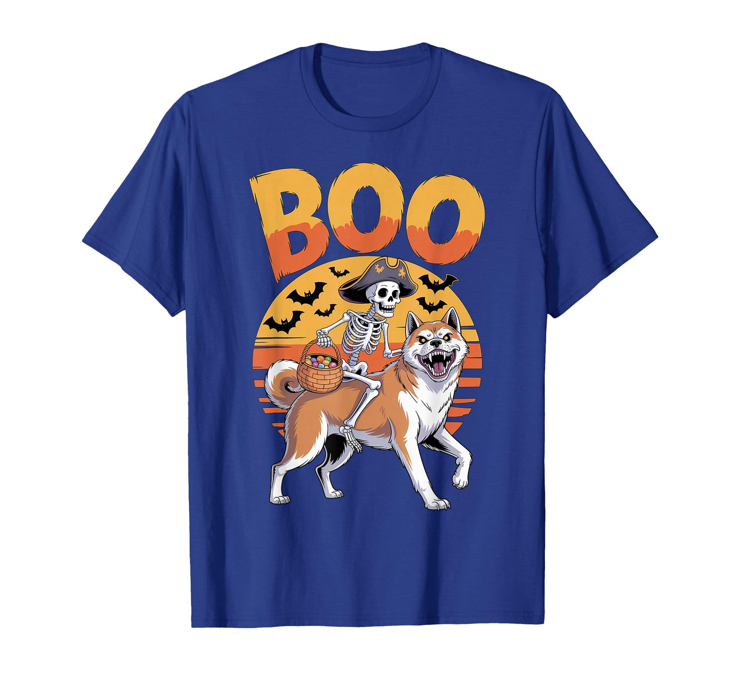 Spooky Akita Costume on Boo Akita Halloween T-Shirt