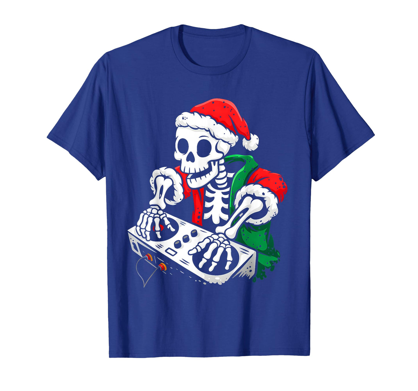 Skeleten Playing Dj Funny Halloween Costume Boys Kids T-Shirt