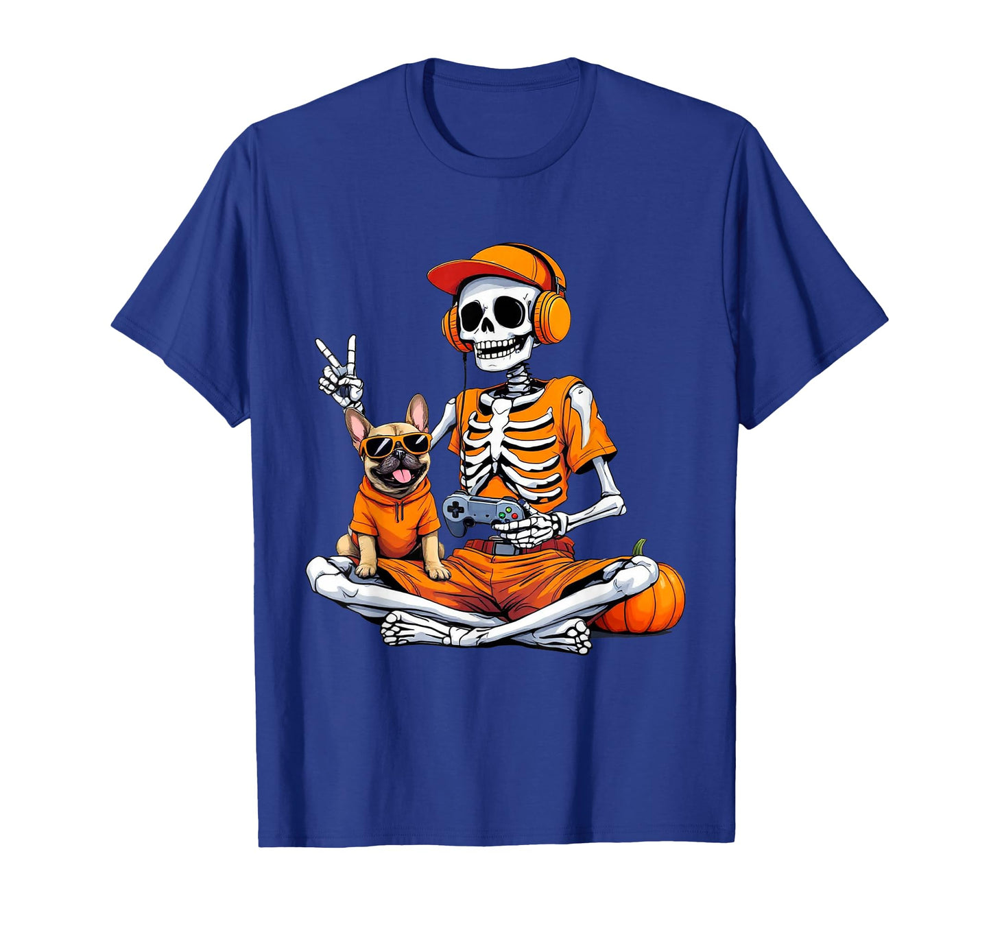 Halloween Skeleton Gamer Video Gaming Boys Men Kids Tees T-Shirt