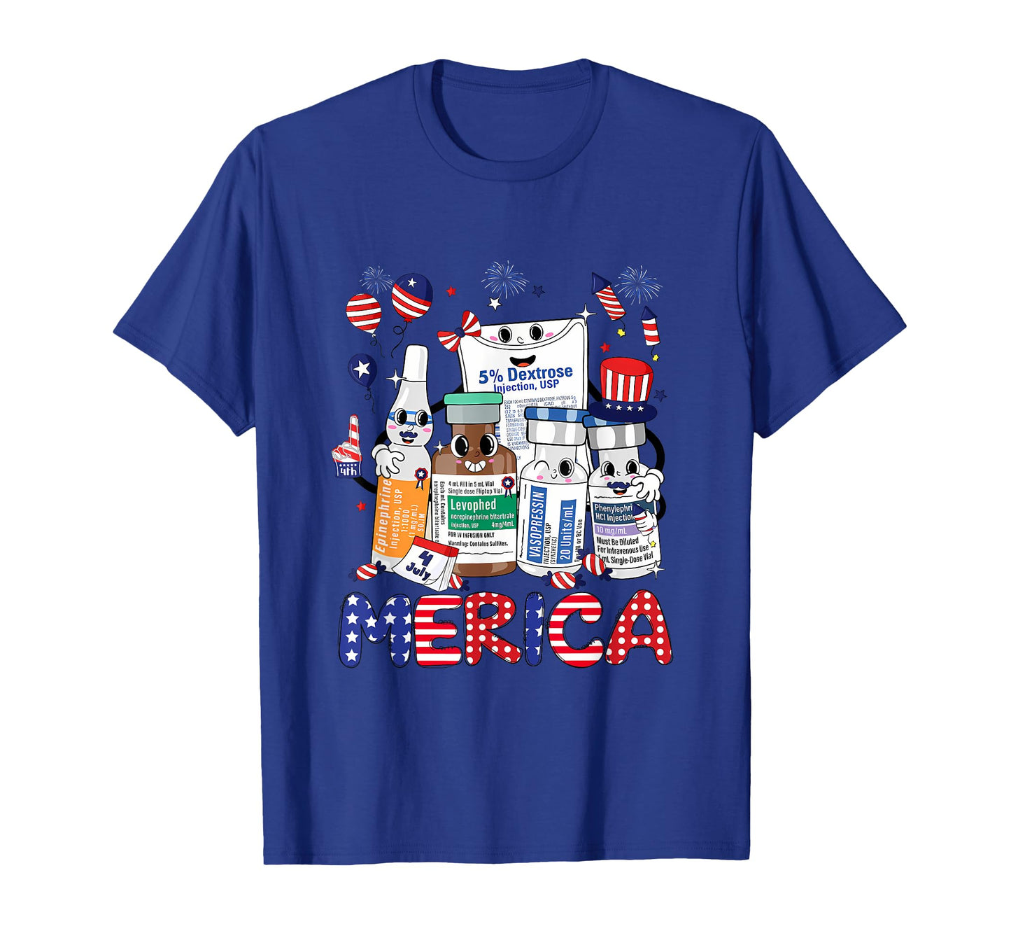 4th of July Red White Icu Nurse Care Er Ed Rn Micu Cvicu Women Men T-Shirt