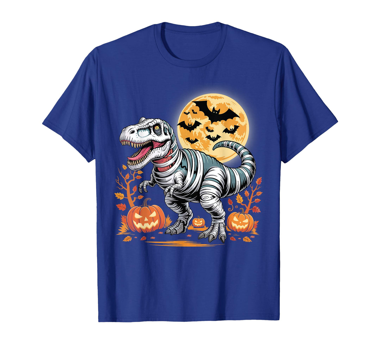 T Rex Halloween Scary Ghost Skeleton Riding Mummy Dinosaur T-Shirt