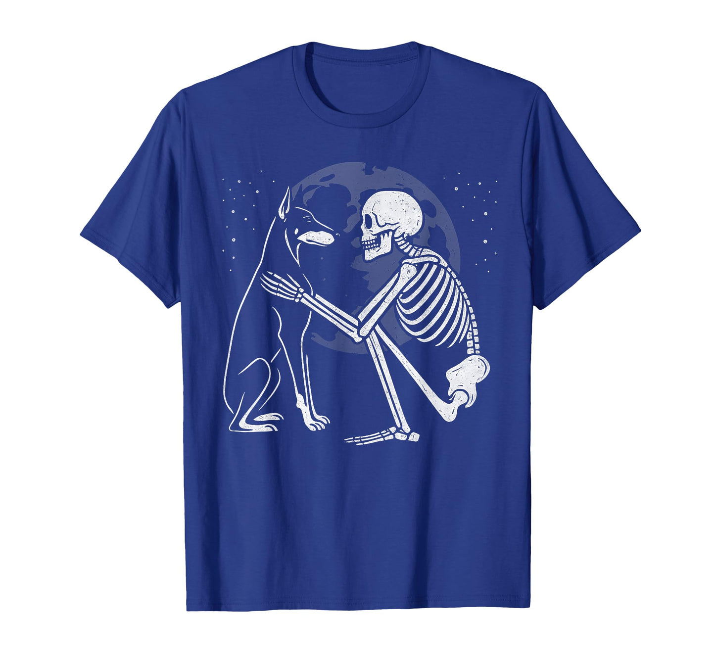 Doberman Pinscher Skeleton Moon Halloween Dog Lover T-Shirt