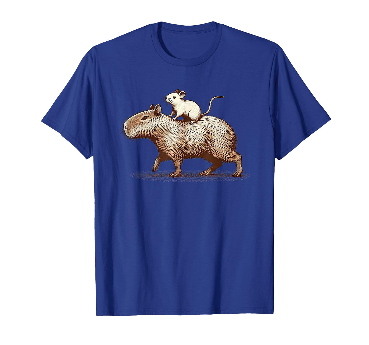 Mouse Riding a Capybara Animal Friends T-Shirt