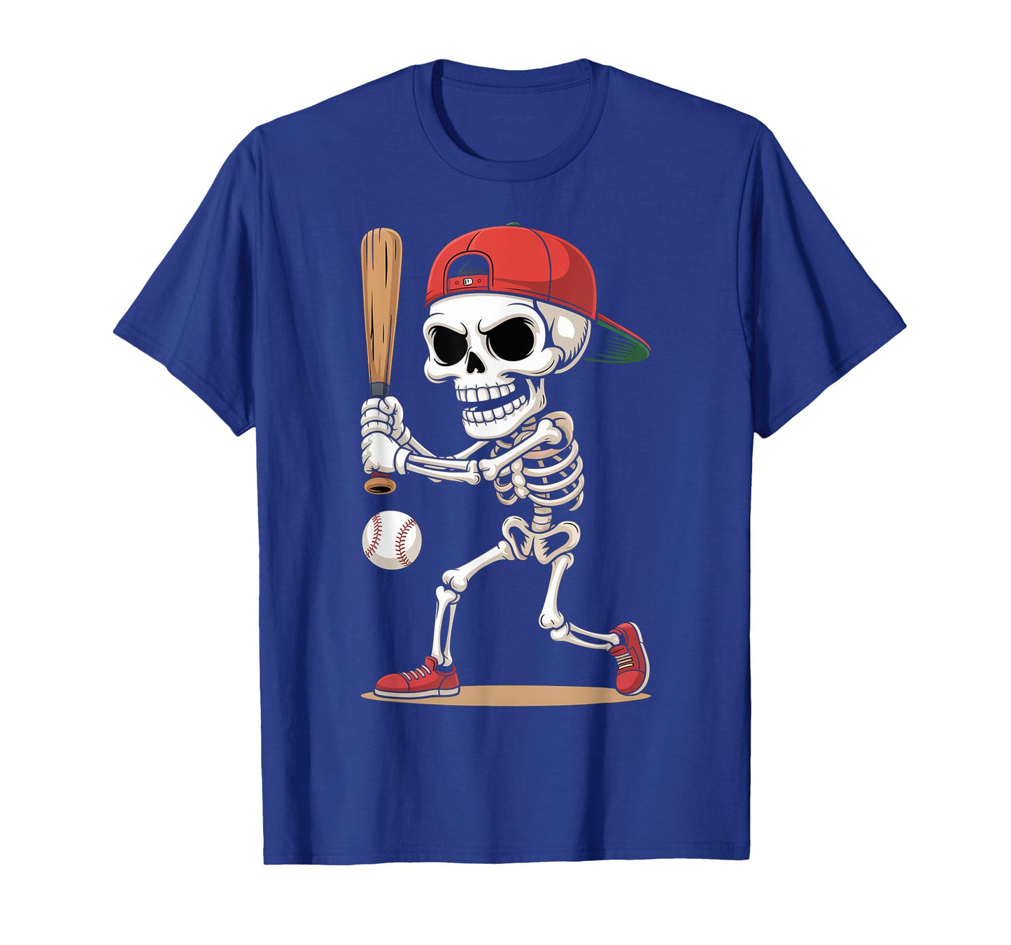 Skeleton Baseball Halloween Costume Funny Men Boys Kids Tee T-Shirt
