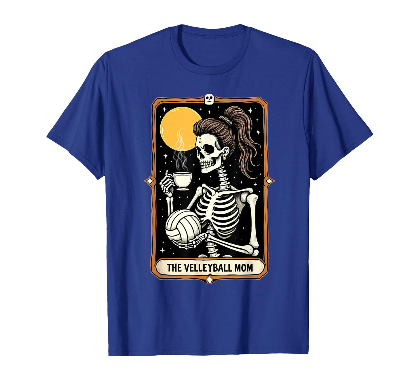 Gothic Tarot Card Skeleton Volleyball Mom Coffee T-Shirt