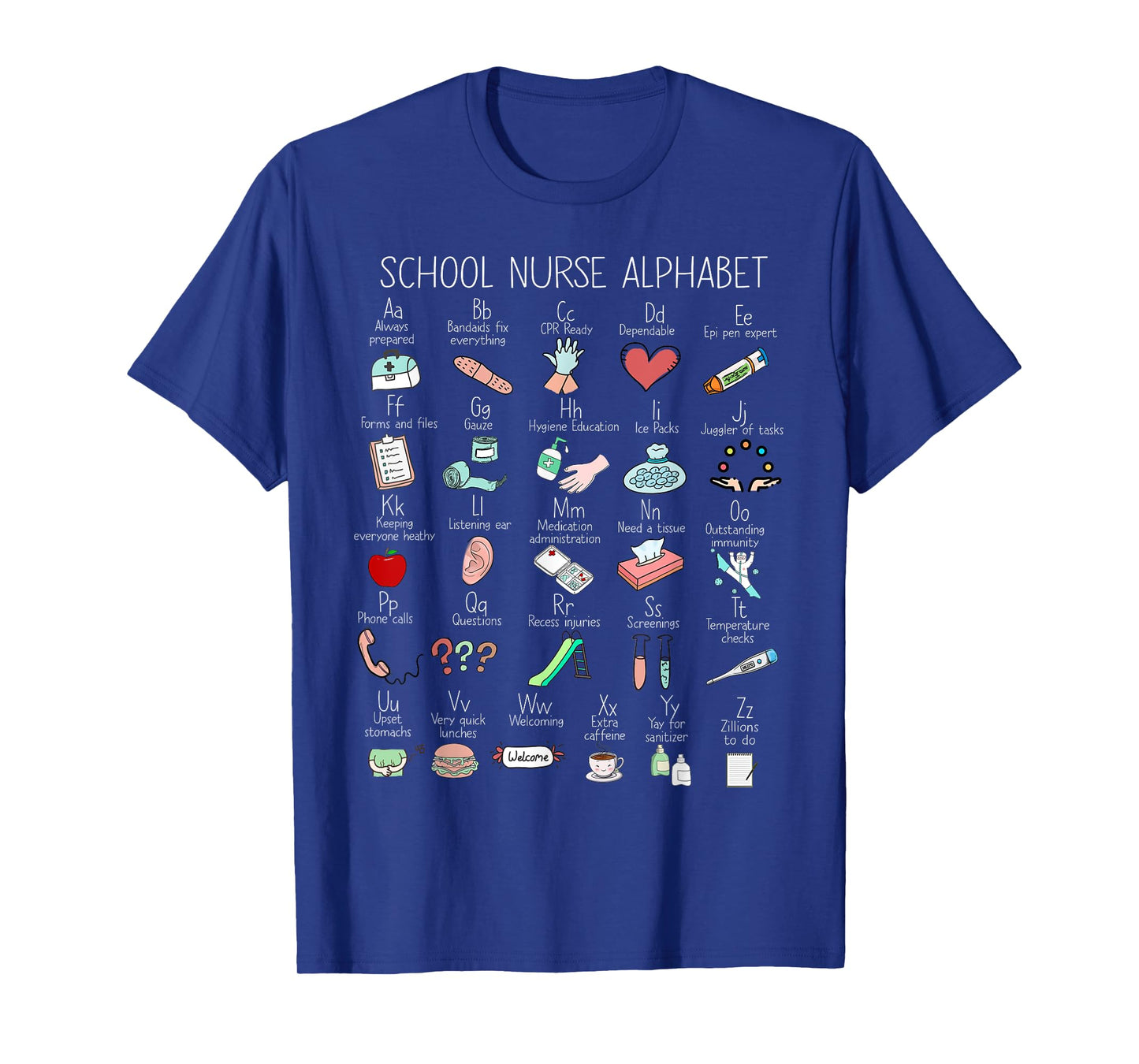 ABC School Nurse Alphabet Nurse Appreciation Nurse Educator T-Shirt