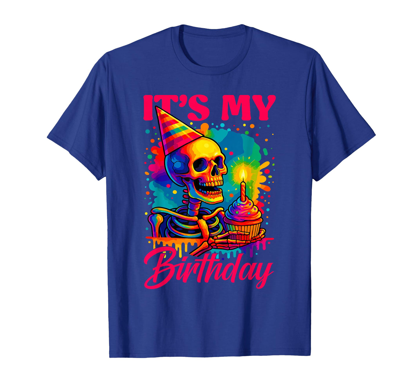 It's My Birthday Skeleton Tie Dye Halloween Costume Day Kids T-Shirt
