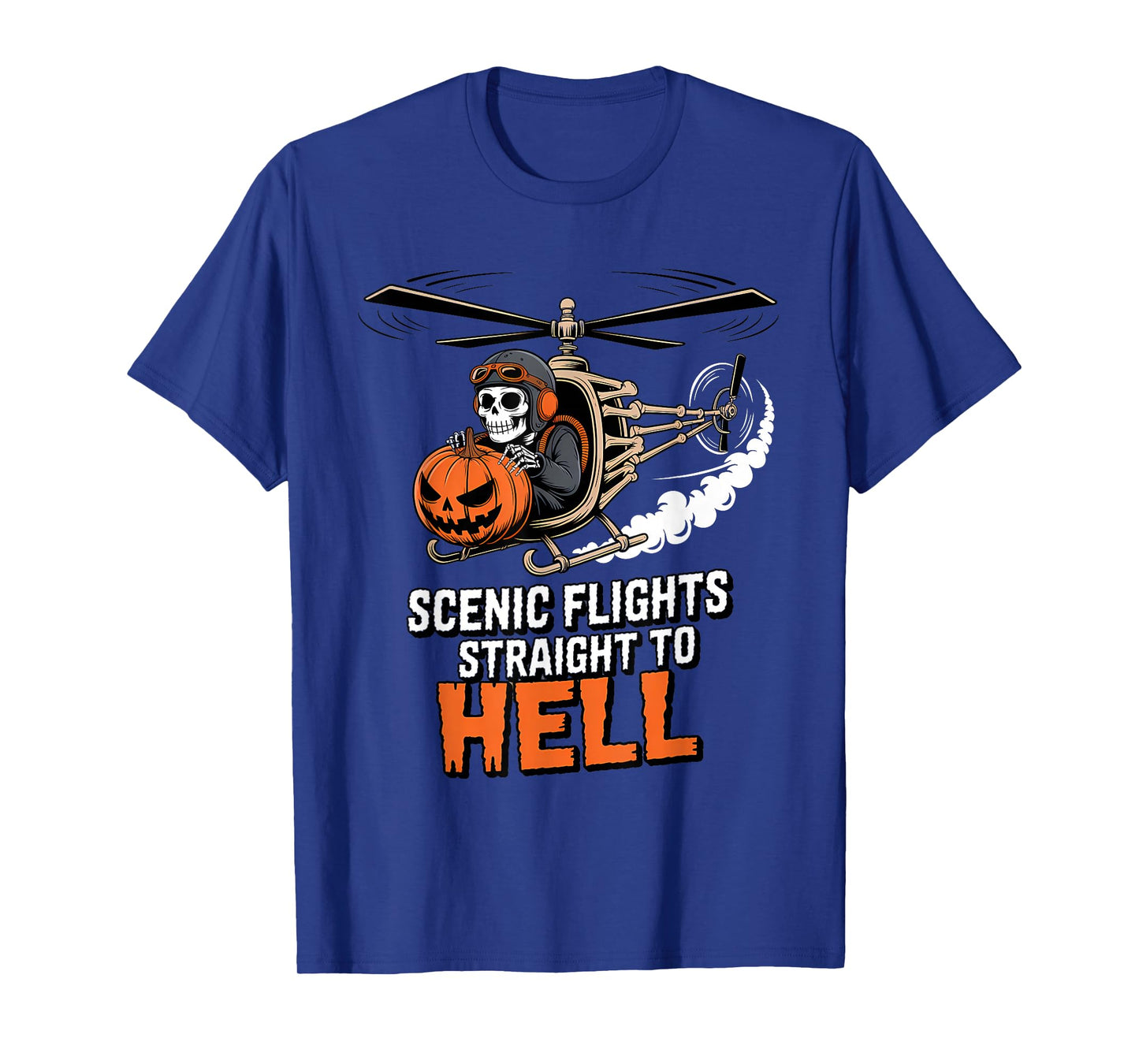 Skeleton Helicopter Pilot Halloween Funny Spooky Aviation T-Shirt