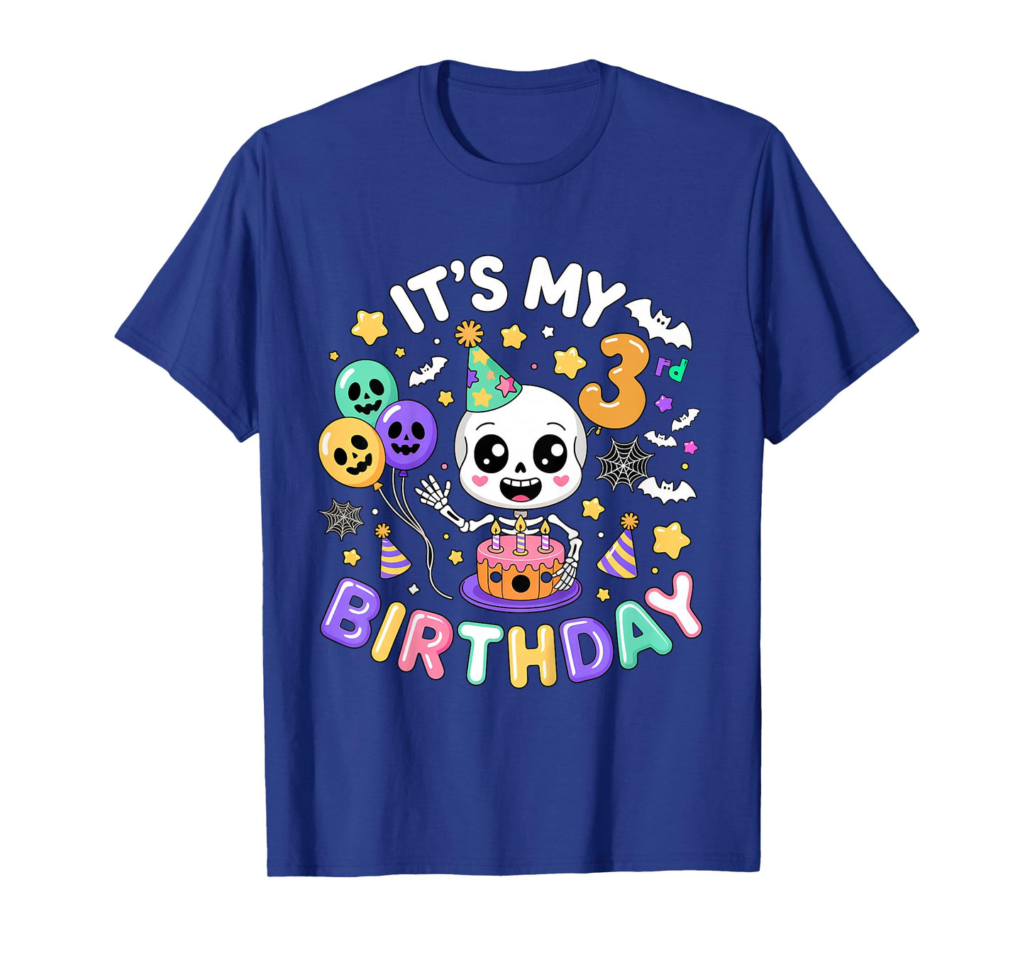 Its My 3rd Birthday Skeleton Halloween Toddler Boy Girl T-Shirt
