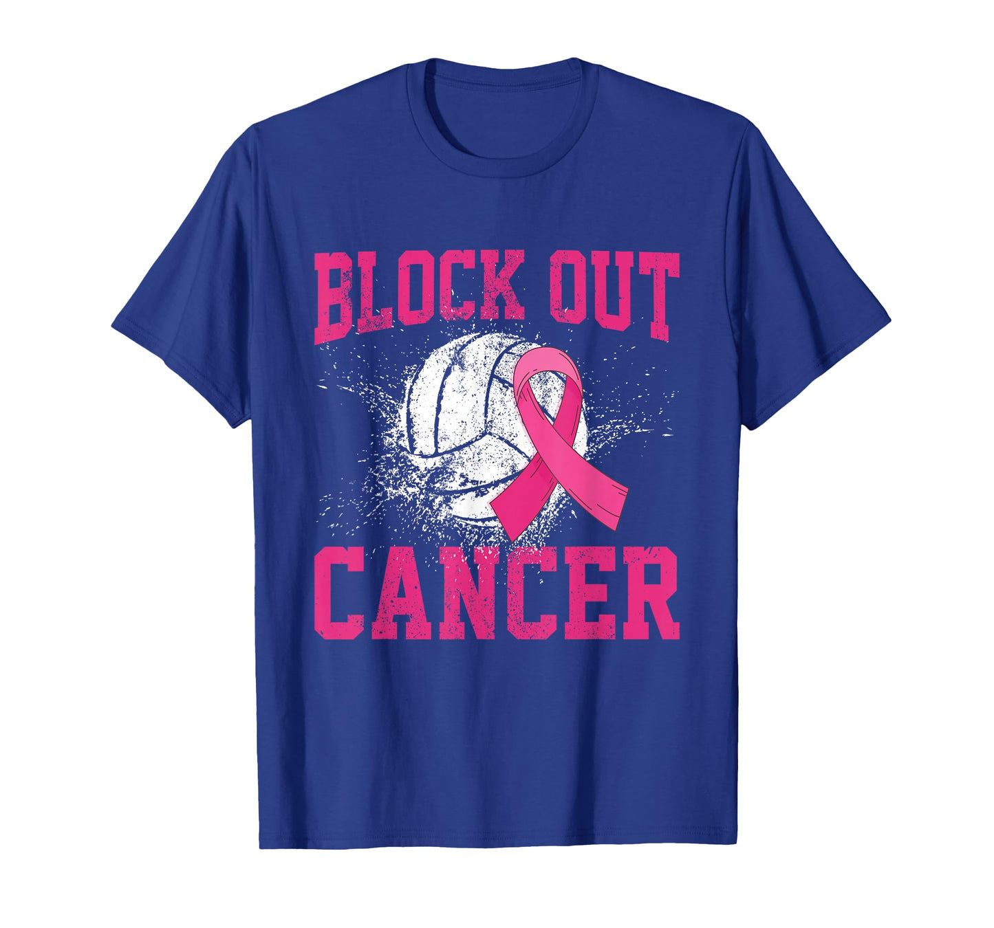 Volleyball Breast Cancer Awareness Block Out Cancer T-Shirt