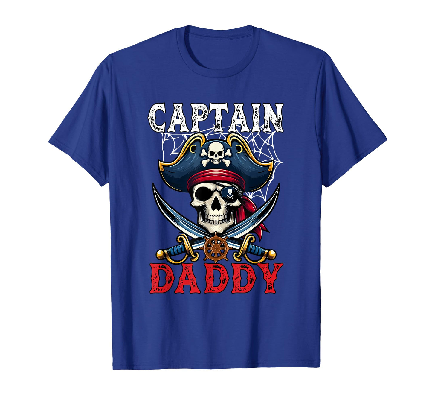 Captain Daddy Halloween Horror Skull As Pirate Costume Men T-Shirt