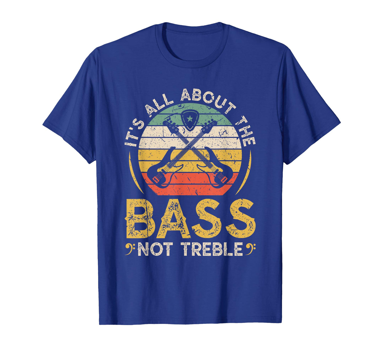It's All About The Bass, Retro Electric Bass Guitar Players T-Shirt