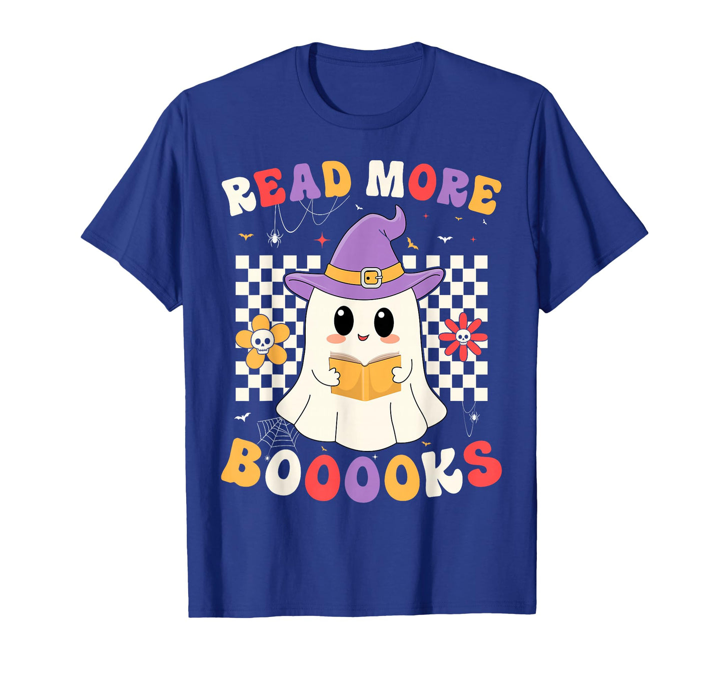 Read More Books Funny Ghost Reading Book Teacher Halloween T-Shirt