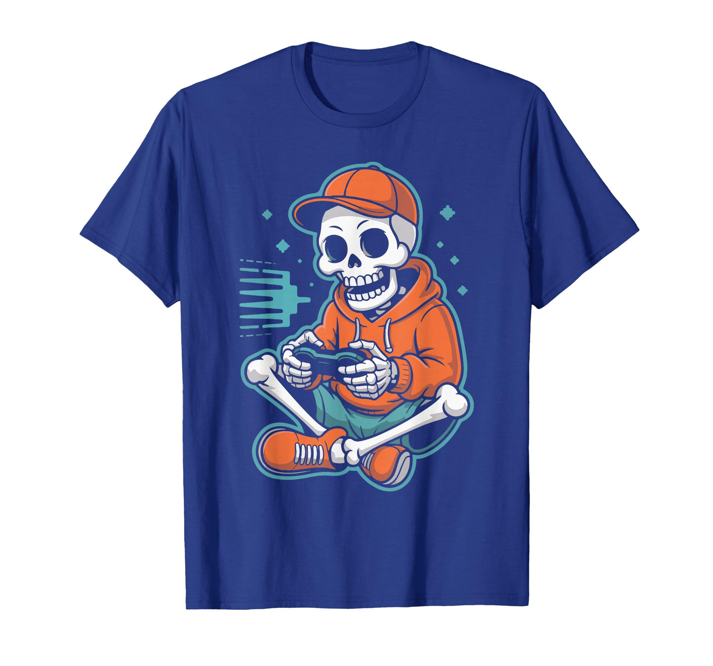 Skeleton Gamer Halloween Playing Video Games Boys Girls Teen T-Shirt