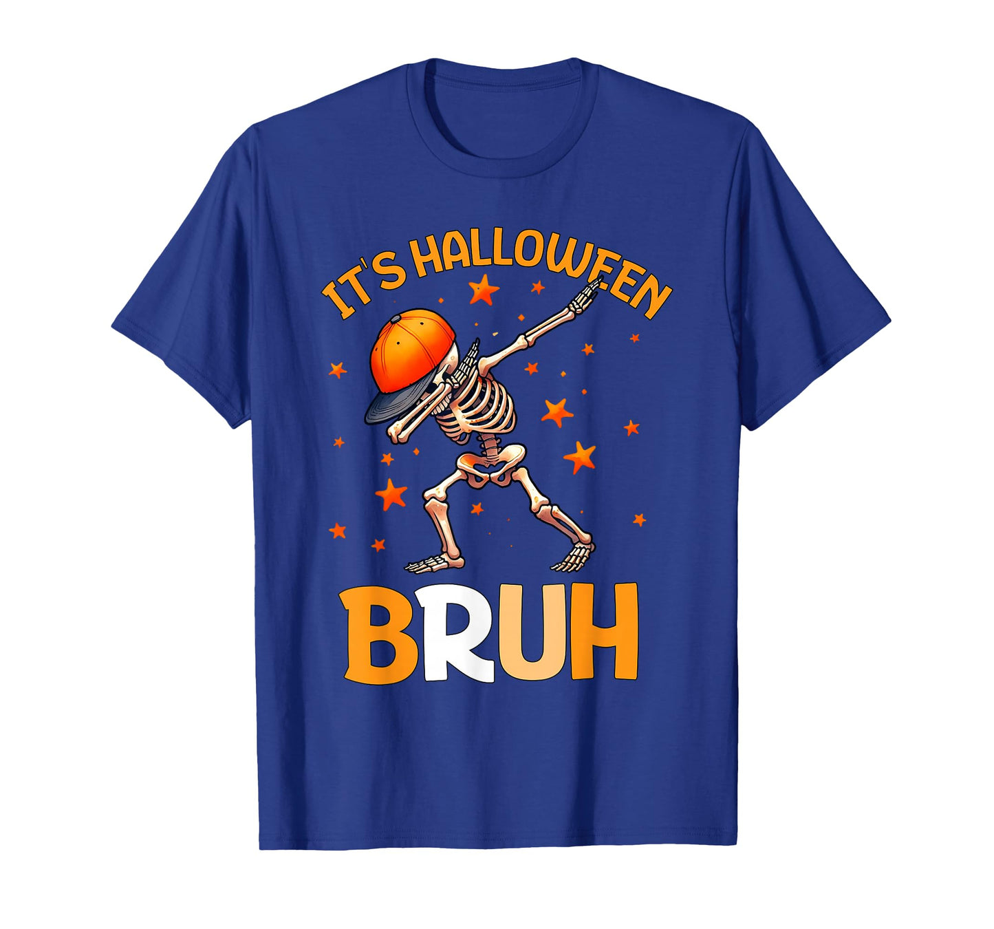 Bruh Halloween Boys Kids Halloween Skeleton T-Shirt