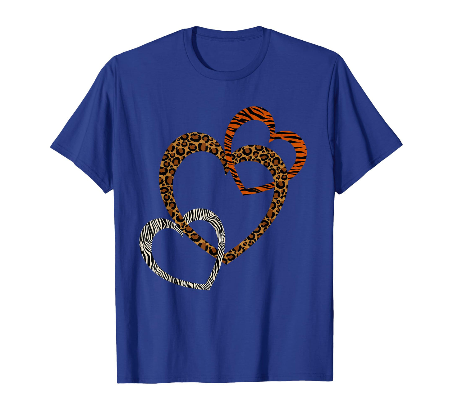 Leopard Tiger Cheetah Zebra Heart Print Shirt Hearts Love T-Shirt