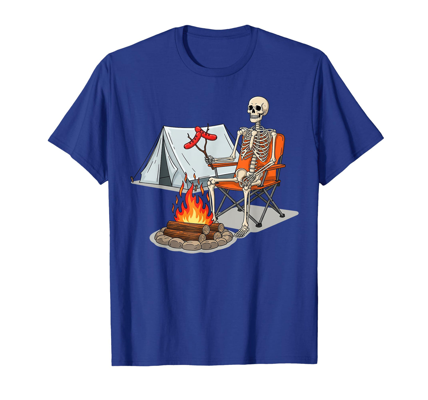 Skeleton Camping Halloween Campfire Gifts for Men Women Kid T-Shirt